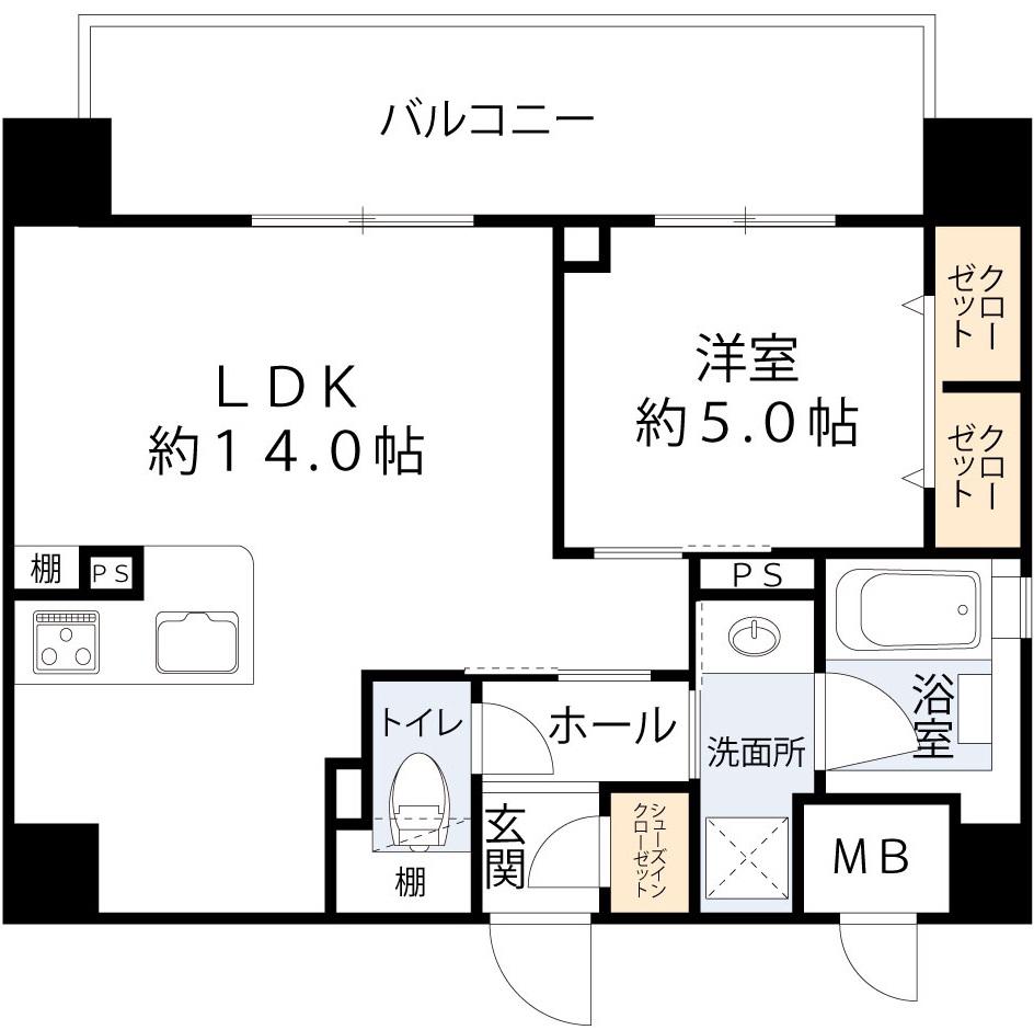 アルプラン京町堀(1LDK/3階)の間取り写真