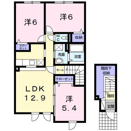 フレグランス39(3LDK/2階)の間取り写真
