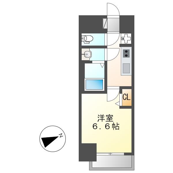 MAXIV名古屋上前津(1K/7階)の間取り写真