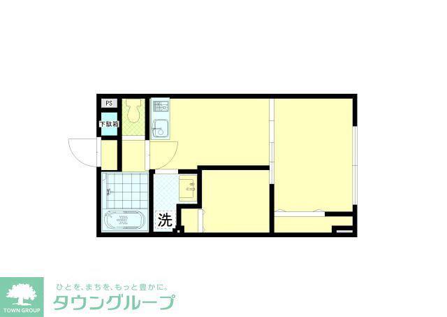 鈴木ビル(1DK/6階)の間取り写真