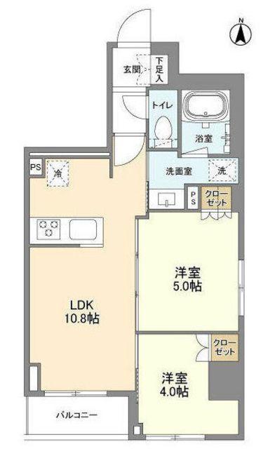 ジオエント新中野(2LDK/2階)の間取り写真