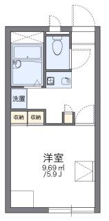 レオパレスソレイユ野里(1K/2階)の間取り写真