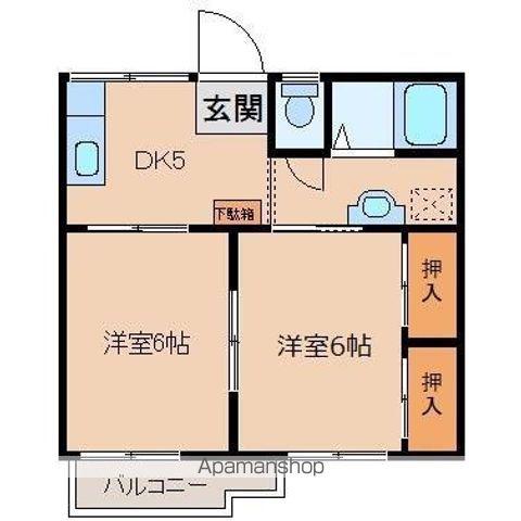 セフィラ藤浪B(2DK/1階)の間取り写真