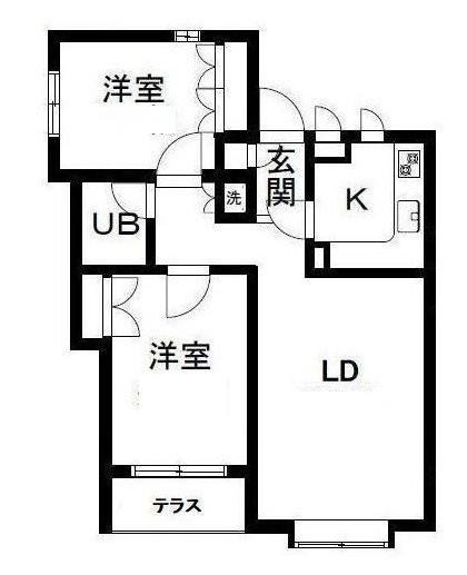 ユニハイム目黒(2LDK/1階)の間取り写真