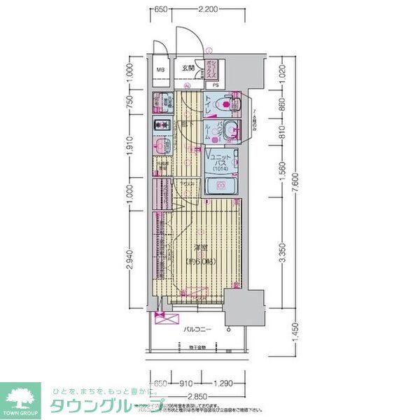 プレサンス上前津ディアシス(1K/8階)の間取り写真