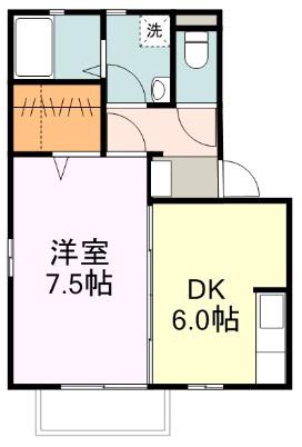 リモージュB(1DK/1階)の間取り写真