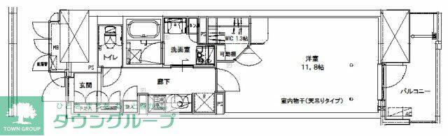 ジュエルコート熊谷II(1K/7階)の間取り写真