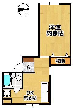 ハイランド21(1DK/2階)の間取り写真