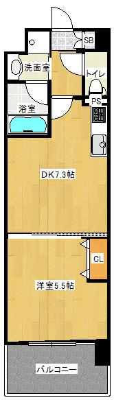 ピアッツァレント奈良医大前(1DK/3階)の間取り写真