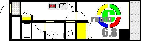 PABLO観音本町II(1K/1階)の間取り写真