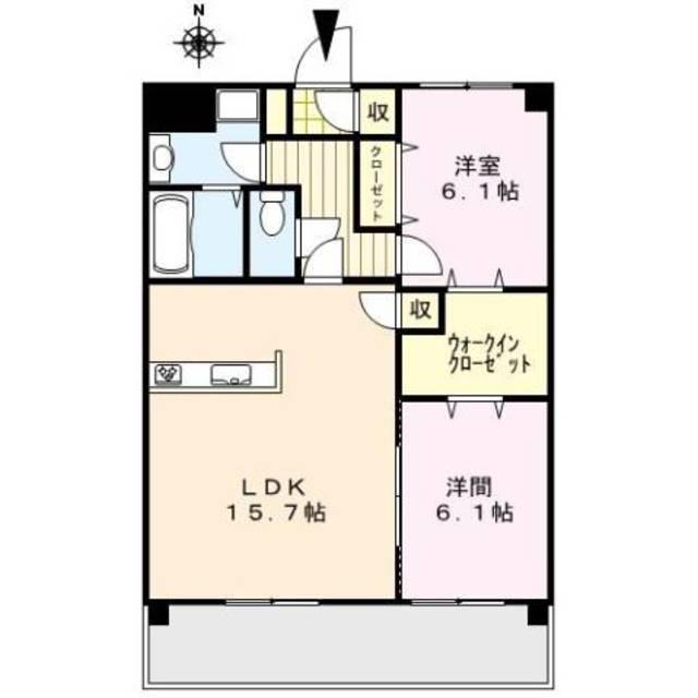 レジデンシャル(2LDK/5階)の間取り写真