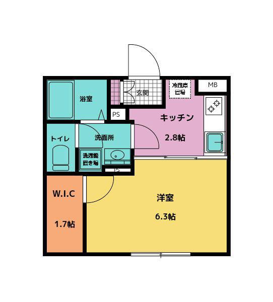 メゾンカリテ(1SK/1階)の間取り写真