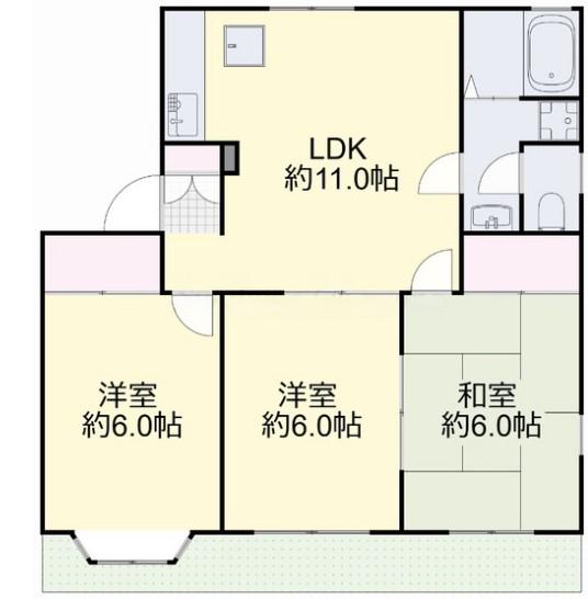 アヴェニール倉益A(3LDK/2階)の間取り写真