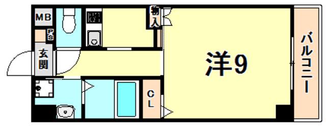 エトールX(1K/5階)の間取り写真