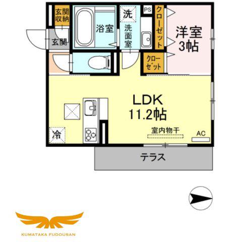 コンフォール(1LDK/1階)の間取り写真