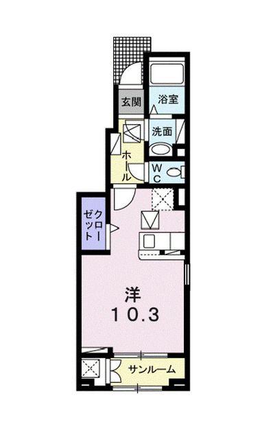 シャルマンIII(ワンルーム/1階)の間取り写真