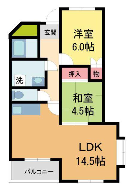 TM14(2LDK/1階)の間取り写真