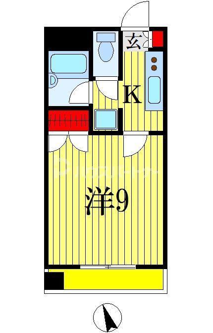 ベルメゾン松波(1K/6階)の間取り写真