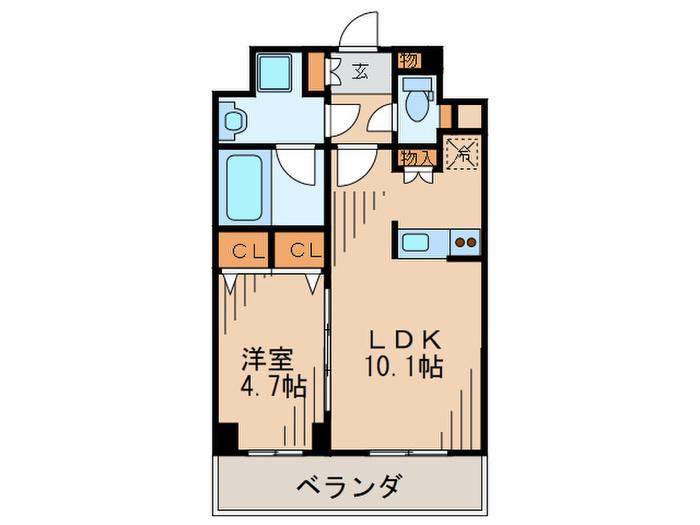 アーバネックス武庫之荘(1LDK/3階)の間取り写真