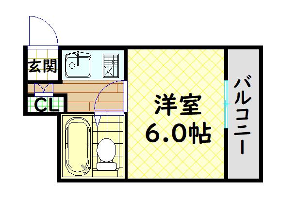 コーンステージ堺(ワンルーム/2階)の間取り写真