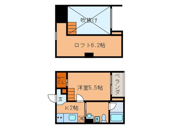 TIERRA(1K/2階)の間取り写真