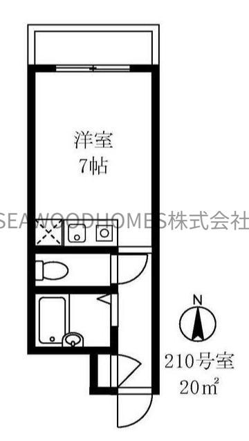 WILL OLYMPIA金沢八景(ワンルーム/1階)の間取り写真