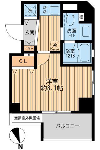 クリオ戸越銀座壱番館(1K/5階)の間取り写真