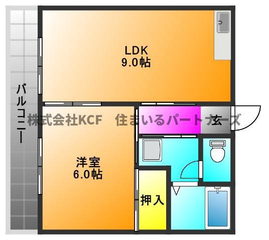 シティコーポ青峰(1LDK/3階)の間取り写真