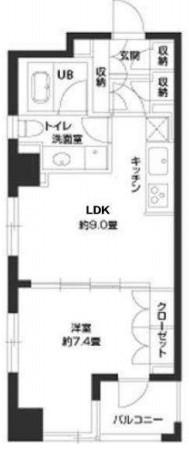 パークキューブ銀座イースト(1LDK/11階)の間取り写真