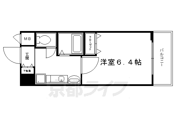 APEX京都新京極I(1K/10階)の間取り写真