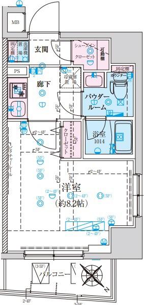 リヴシティ墨田イースト(1K/4階)の間取り写真