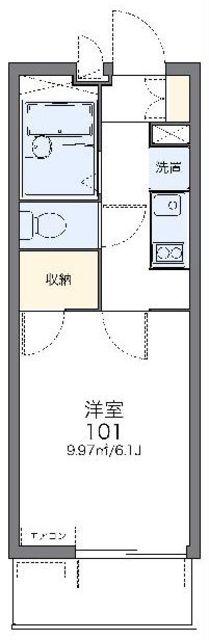 レオパレス門咲(1K/3階)の間取り写真