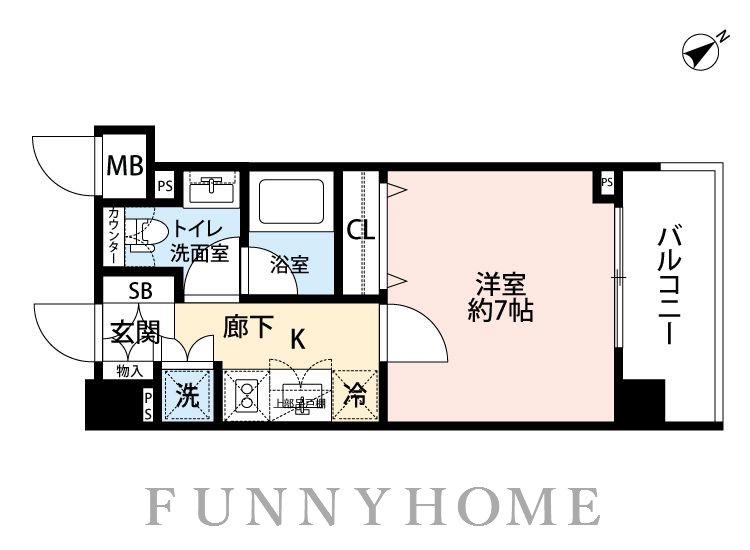 フェニシア学芸大学(1K/4階)の間取り写真