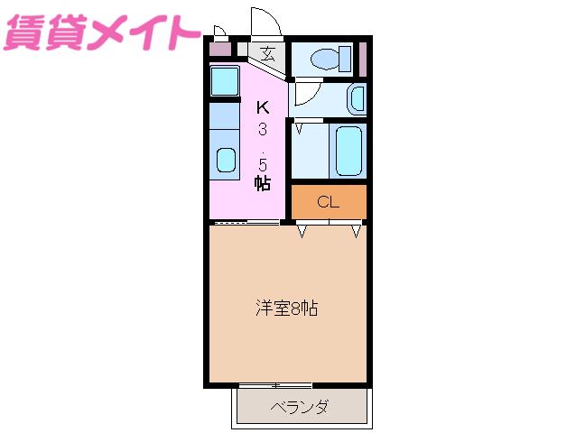 ドエル晃(1K/1階)の間取り写真