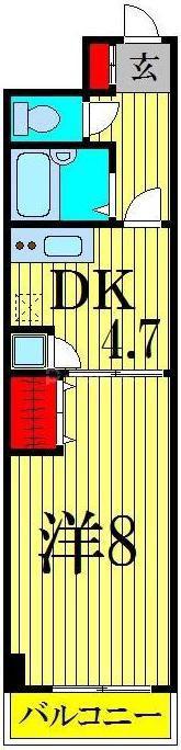 レジデンスクラモト(1DK/3階)の間取り写真