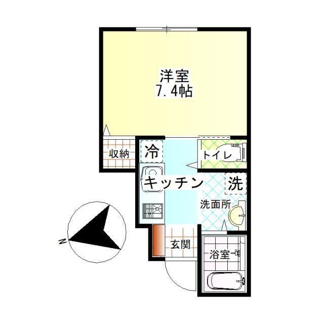 アトリオ(1K/1階)の間取り写真