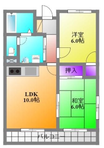 コムフォート21(2LDK/1階)の間取り写真