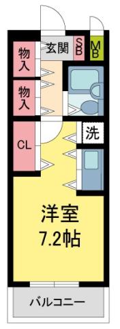 ルモンド西宮(ワンルーム/2階)の間取り写真