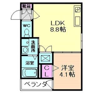 F ASECIA MIRA(1LDK/2階)の間取り写真