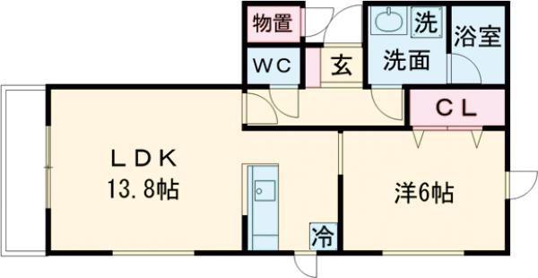 I-FORT(1LDK/1階)の間取り写真