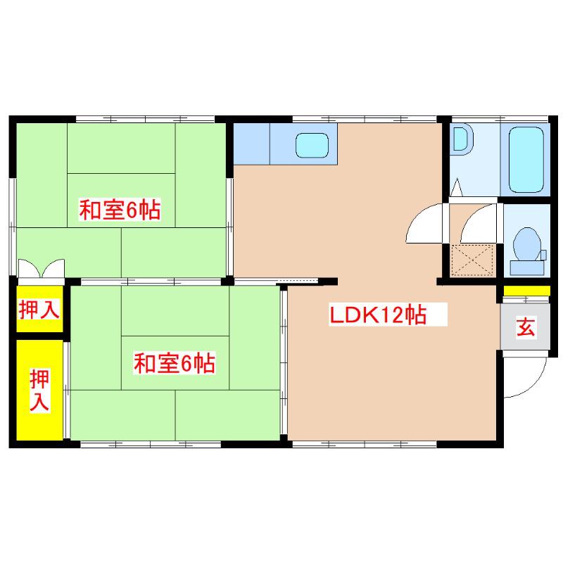 サープラス(2LDK/2階)の間取り写真