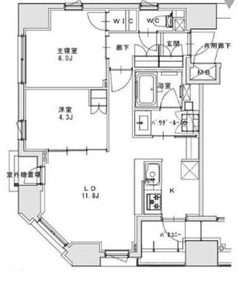 正金アパートメント入船(2LDK/9階)の間取り写真