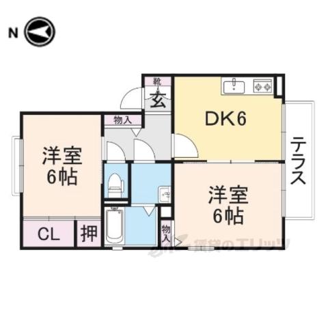 ララコートのどか(2DK/1階)の間取り写真