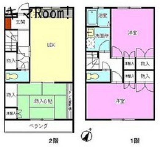 コーポ上迫(3LDK/1階)の間取り写真