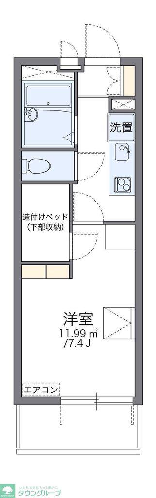 レオパレスリバーサイド西水元II(1K/2階)の間取り写真
