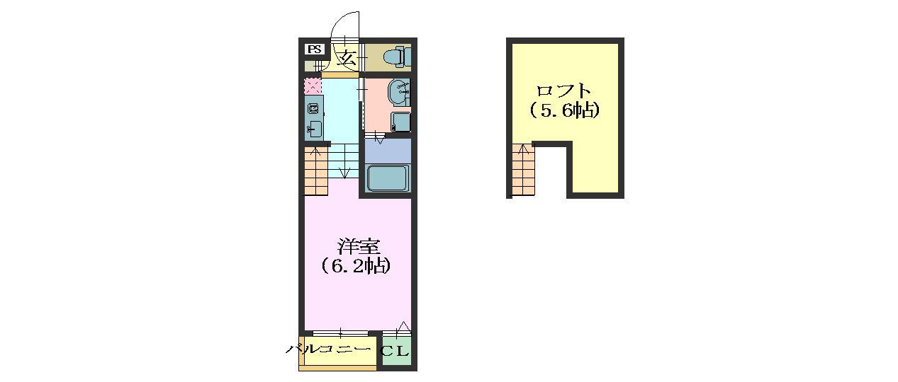 ショコラン(1K/2階)の間取り写真