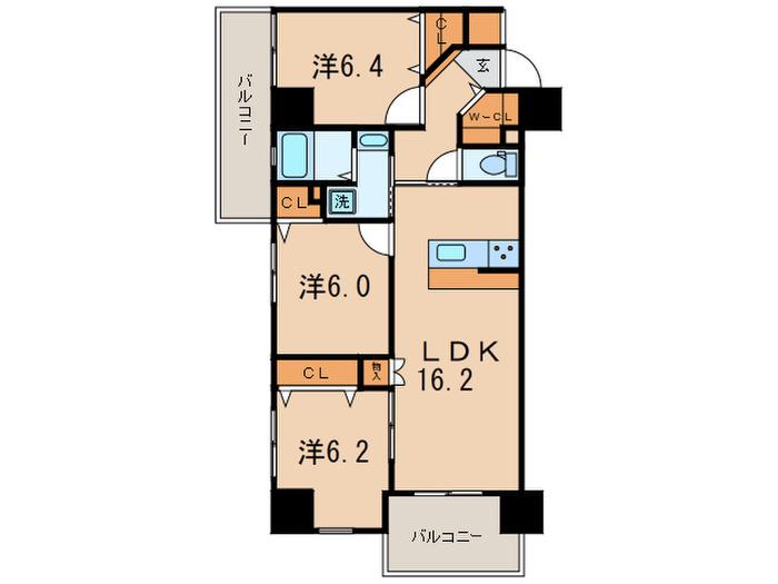 T THE STYLE(3LDK/3階)の間取り写真