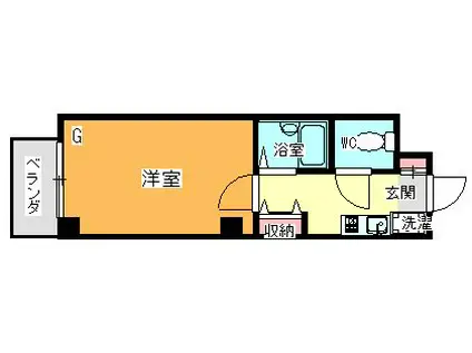 ピュアフォレスト(1K/4階)の間取り写真