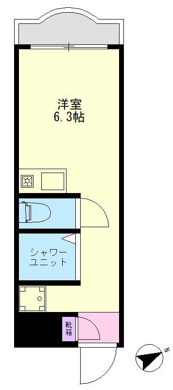 KSコート(ワンルーム/2階)の間取り写真