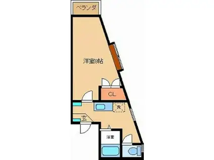 ベルツリーハイム(1K/2階)の間取り写真